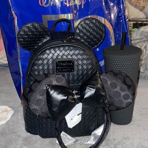 COPY - Disney Parks Black loungefly w/matching ears and Starbucks tumbler